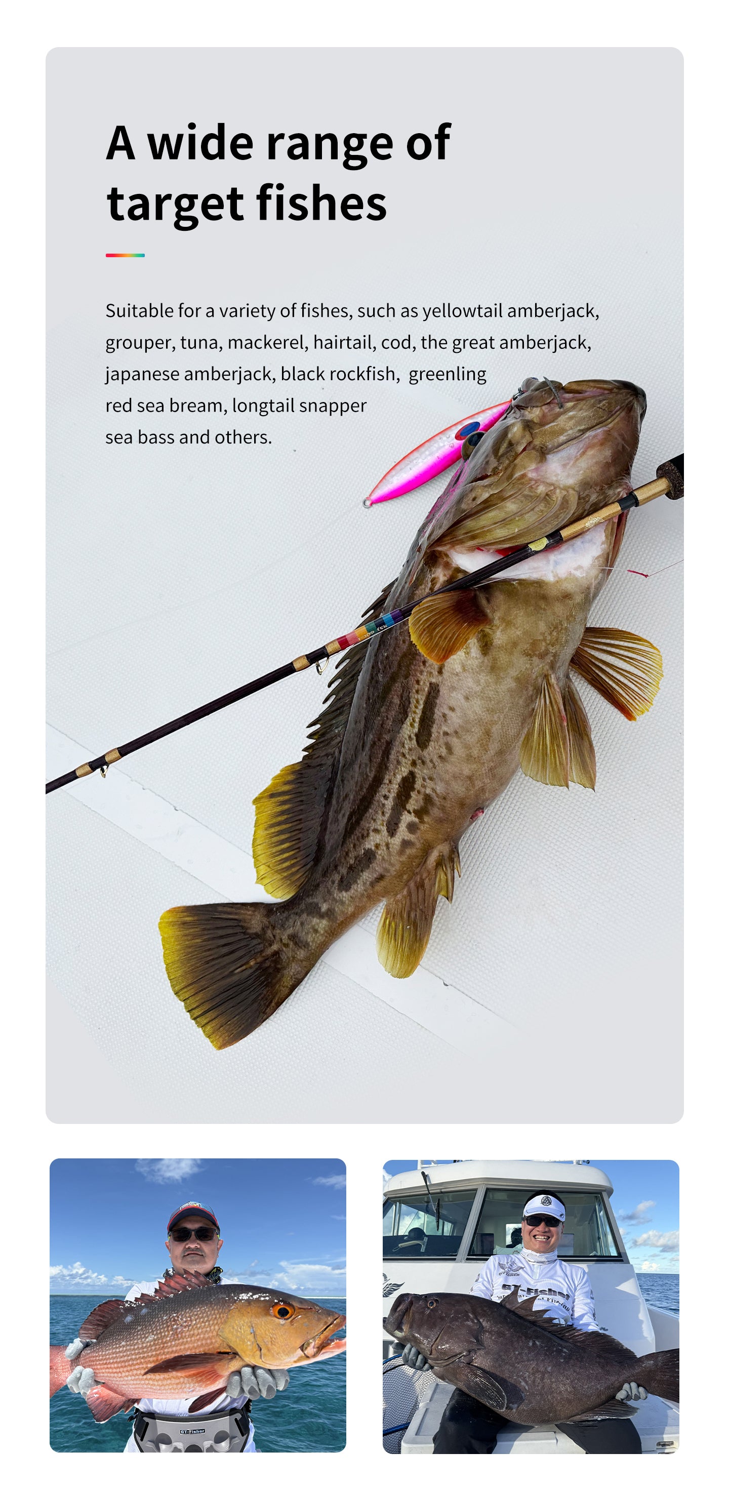 Ecooda Rainbow II Full Solid Slow Jigging Rod