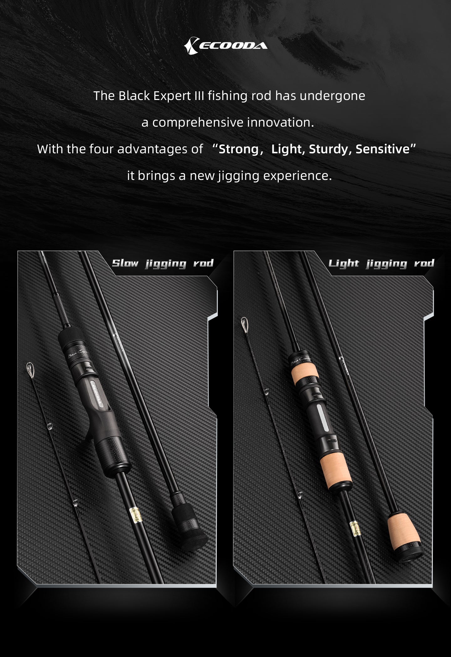 Ecooda Black Expert III Light Jigging Rod & Slow Jigging Rod