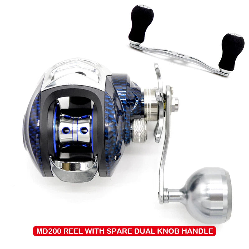 Bass Casting Fishing 7.1:1 Gear Ratio Ultra Smooth Baitcast Reel w/ Power Handle