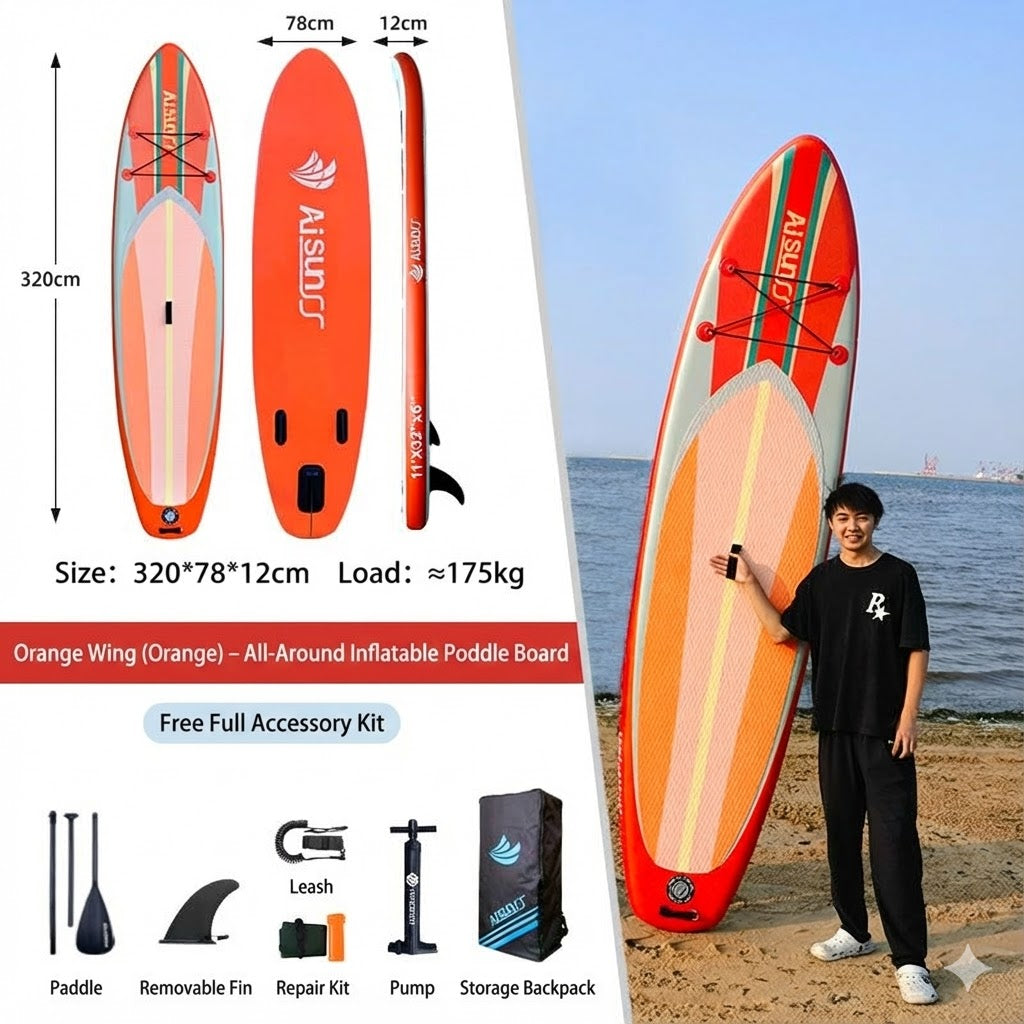 Aisunss Paddleboard Ocean Art Series Orange